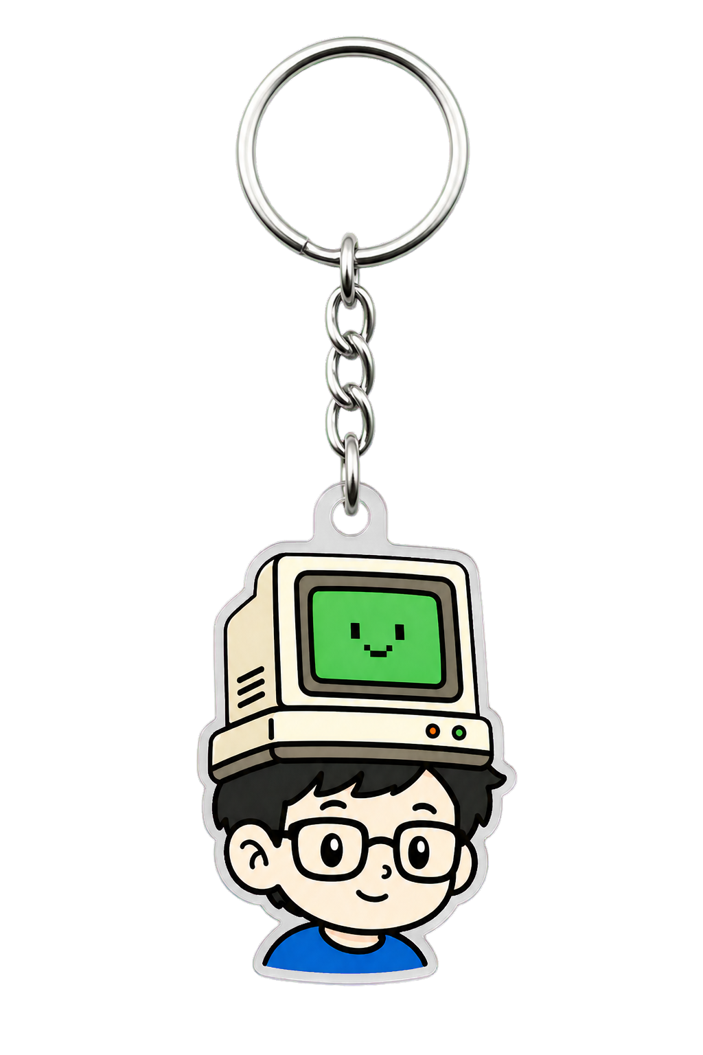 Retro Computer Portrait acrylic keychain