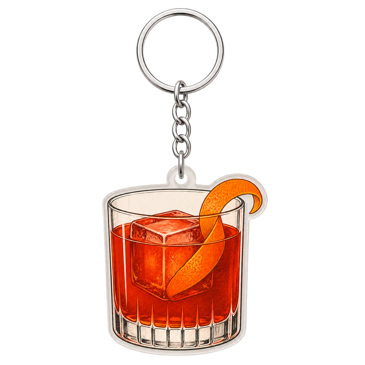 Negroni on the Rocks acrylic keychain